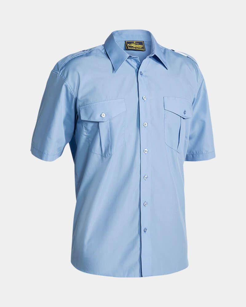 White short sleeve shirt with epaulettes top