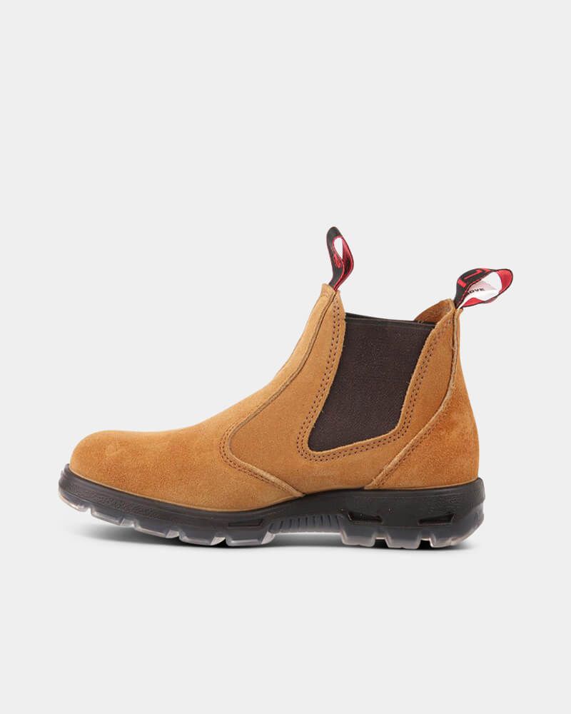 Redback Bobcat Pull On Safety Boot Wheat Suede